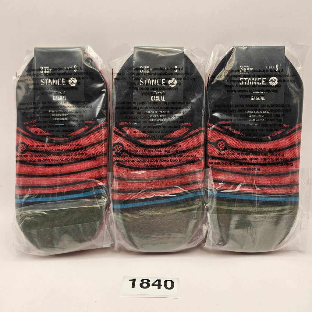 LOT OF 3 - STANCE WOMEN'S SMALL 3 PACK NO SHOW SOCKS RED FADE NWT (9 PAIRS)