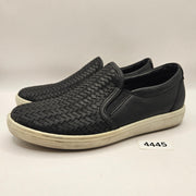 ECCO WOMEN'S EURO 37 SOFT 7 WOVEN FRONT SLIP ON BLACK LIGHTWEIGHT SNEAKER