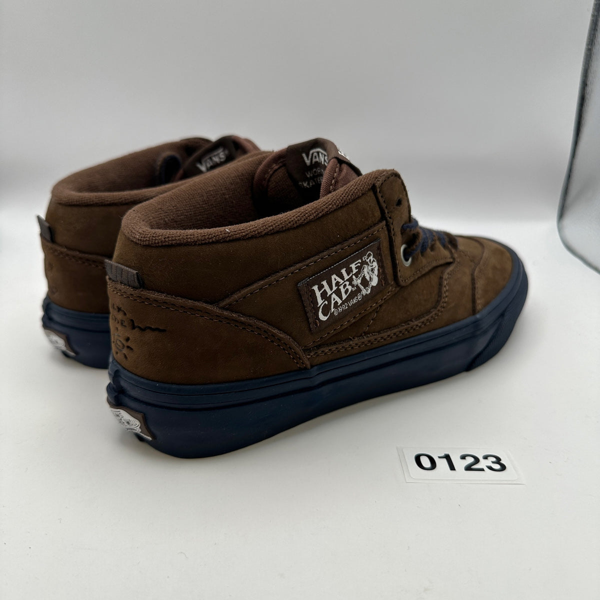 VANS X NICK MICHEL MEN'S SIZE 6 HALF CAB SUEDE BROWN/NAVY BLUE