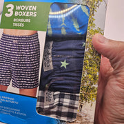 COLUMBIA MEN'S 3XL 3 PAIR PACK BOXER PLAID BEACH NAVY STAR
