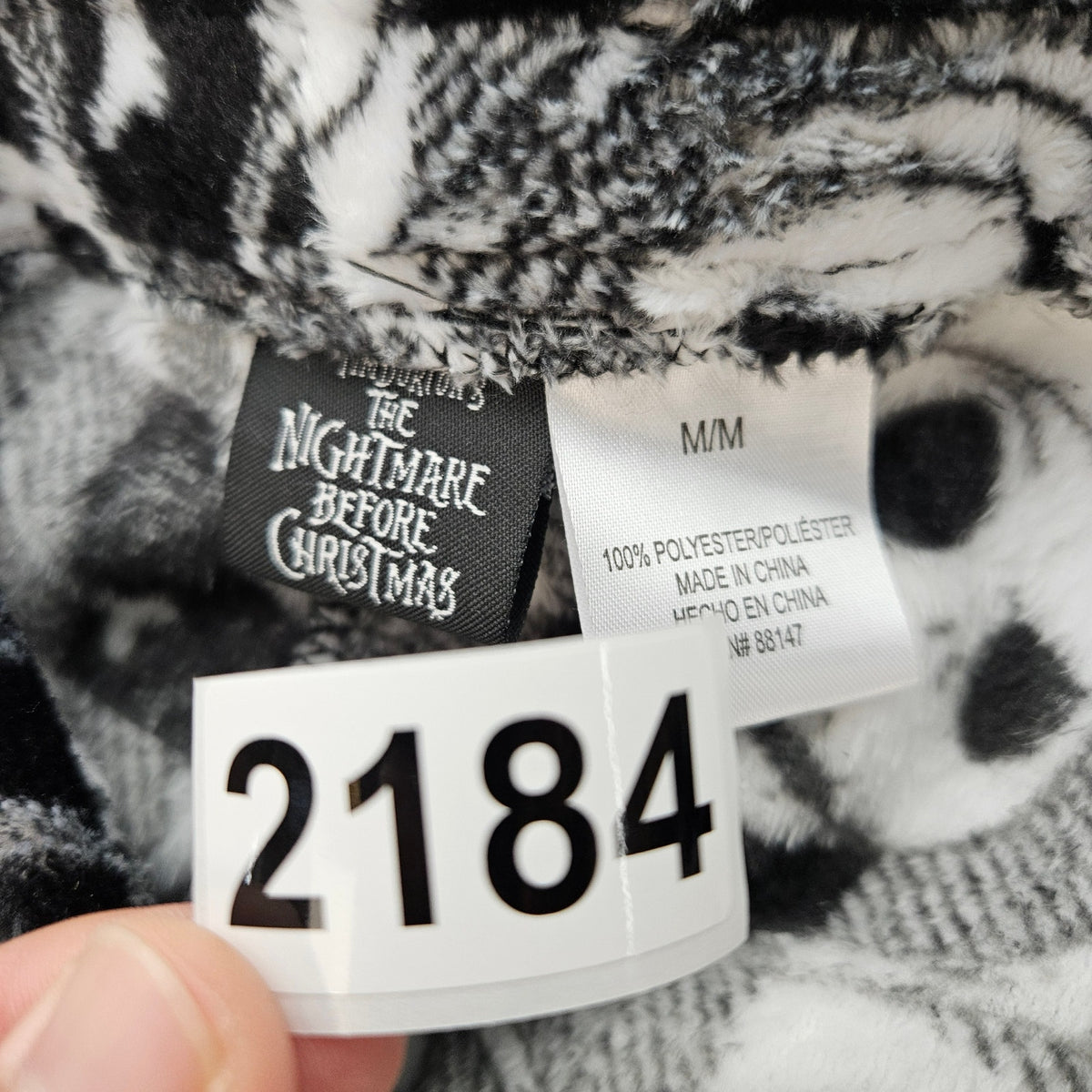 THE NIGHTMARE BEFORE CHRISTMAS MEDIUM BLACK WHITE PLAID PAJAMA PANTS NWOT