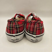 VANS WOMEN'S 6 AUTHENTIC RED PLAID LOW TOP CANVAS SNEAKER NWOB
