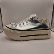 CONVERSE MEN'S 10.5 CHUCK TAYLOR DOUBLE STACK PLATFORM SILVER METALLIC A16406C