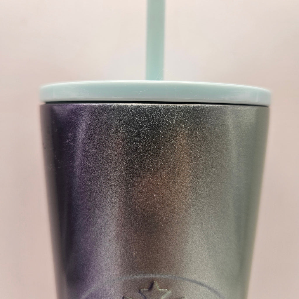 STARBUCKS 24oz TUMBLER HOLIDAY CUP STRAW PURPLE GREEN GRADIENT NWT