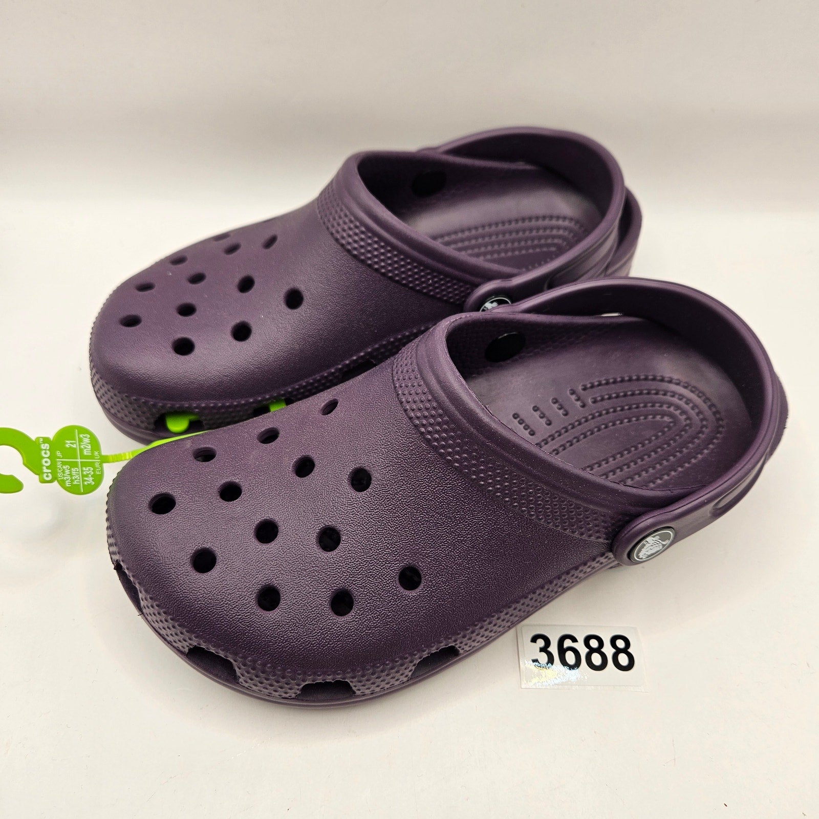 CROCS WOMEN'S 5 CLASSIC CLOG DEEP PURPLE SLIP ON COMFORT SHOES NWT