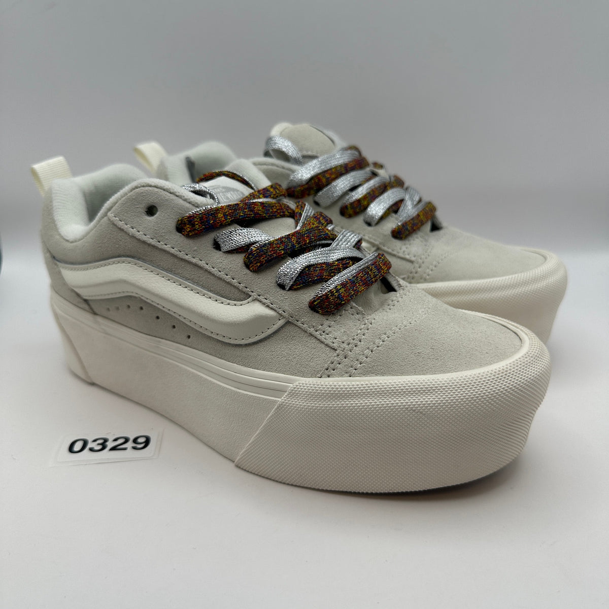 Vans Women's 5 Platform Suede Leather Gray/White
