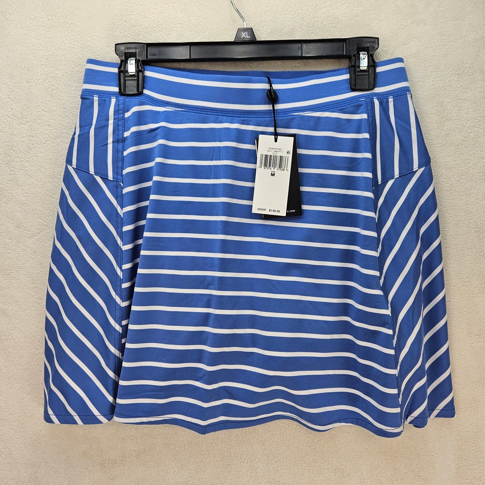 RLX RALPH LAUREN WOMEN'S MEDIUM GOLF CONCELPT 1 SKORT BLUE WHITE STRIPES NWT