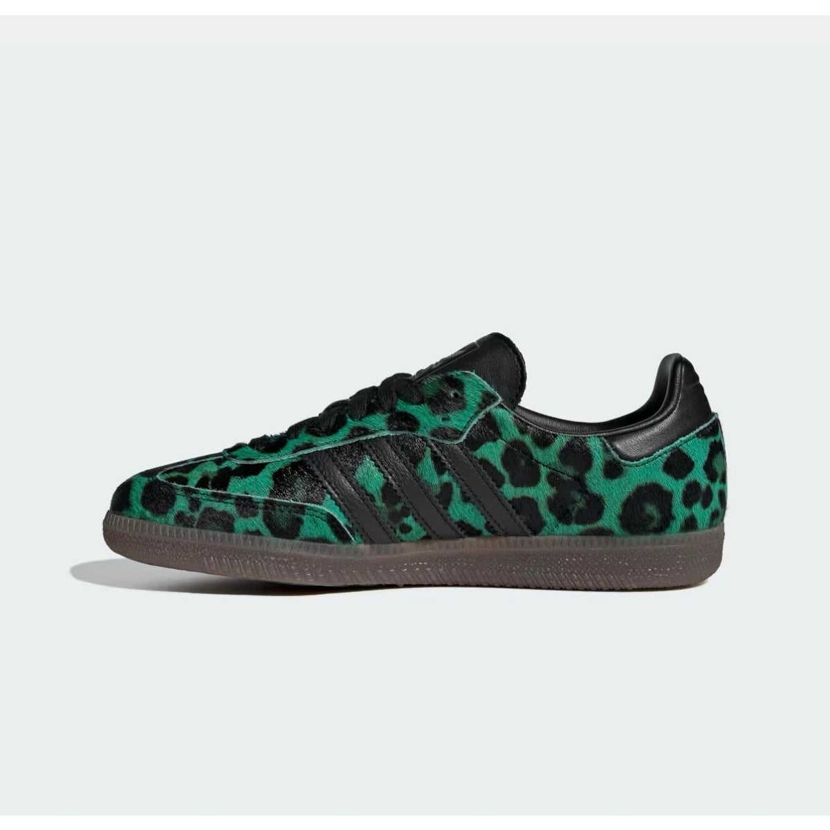 ADIDAS ORIGINALS WOMEN'S 6.5 SAMBA OG LEOPARD SEMI SCREAMING GREEN HQ9374 NWOB