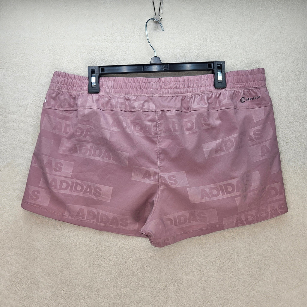 ADIDAS WOMEN'S XL PACER WOVEN DEBOSS SHORTS MAGIC MAUVE HK7541 NWT