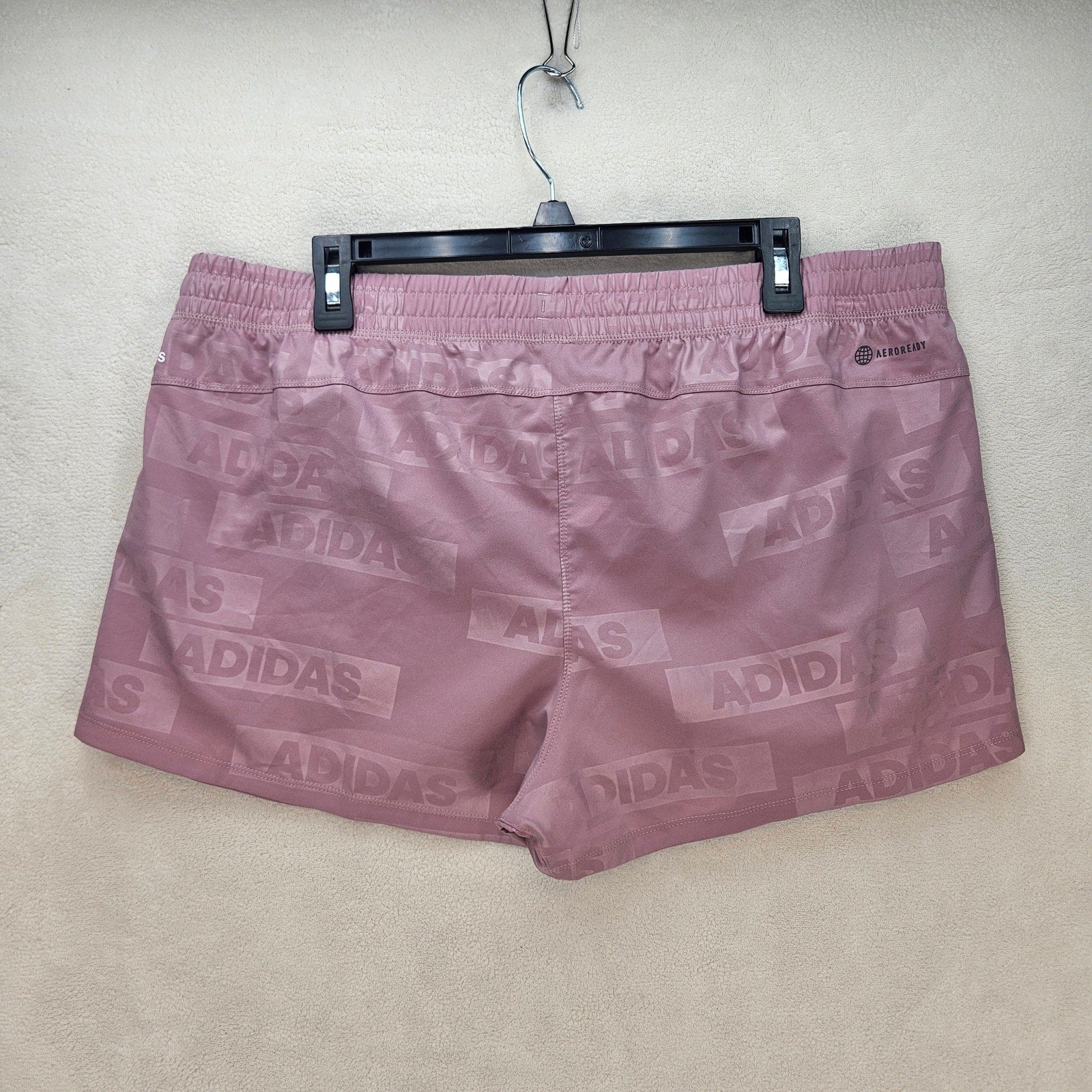 ADIDAS WOMEN'S XL PACER WOVEN DEBOSS SHORTS MAGIC MAUVE HK7541 NWT