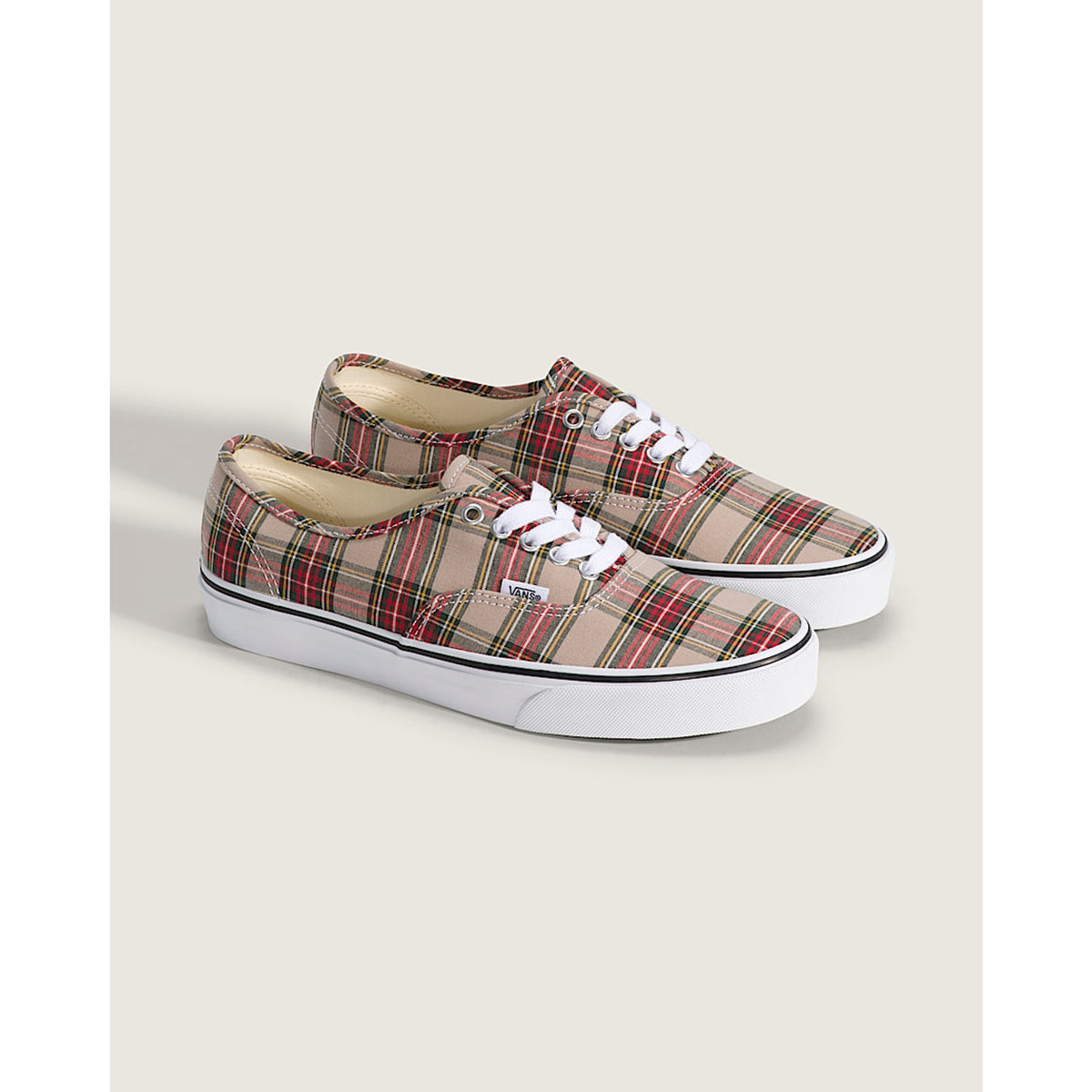 VANS WOMEN'S 7 AUTHENTIC LOW TOP SNEAKER PLAID TAN NIB VN000EGATAN