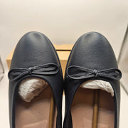 ECCO WOMEN'S 42 BALLERINA TOUCH 2.0 MARINE BLUE NIB LEATHER MADE IN PORTUGAL