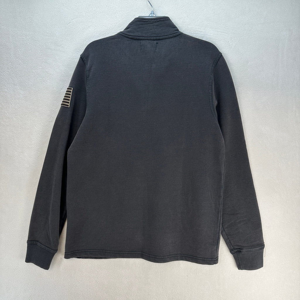 LUCKY BRAND X COLE HAUSER MEDIUM PATRIOT VINTAGE GREY HALF ZIP SWEATSHIRT