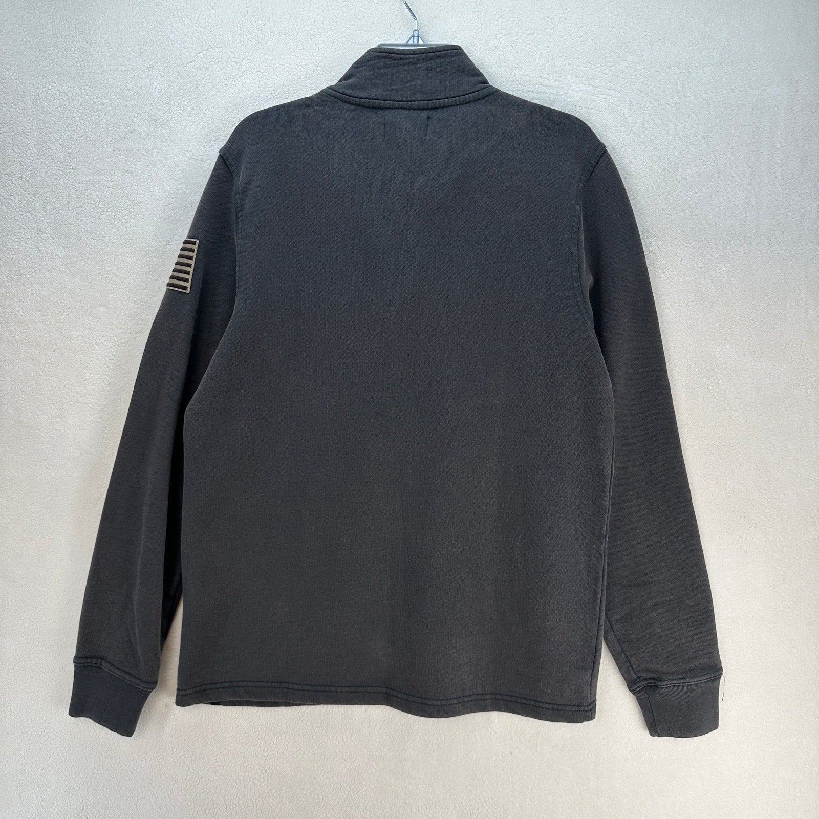 LUCKY BRAND X COLE HAUSER MEDIUM PATRIOT VINTAGE GREY HALF ZIP SWEATSHIRT