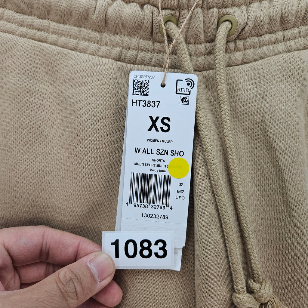ADIDAS ALL SZN WOMEN'S XS SHORTS FLEECE SAND HT3837