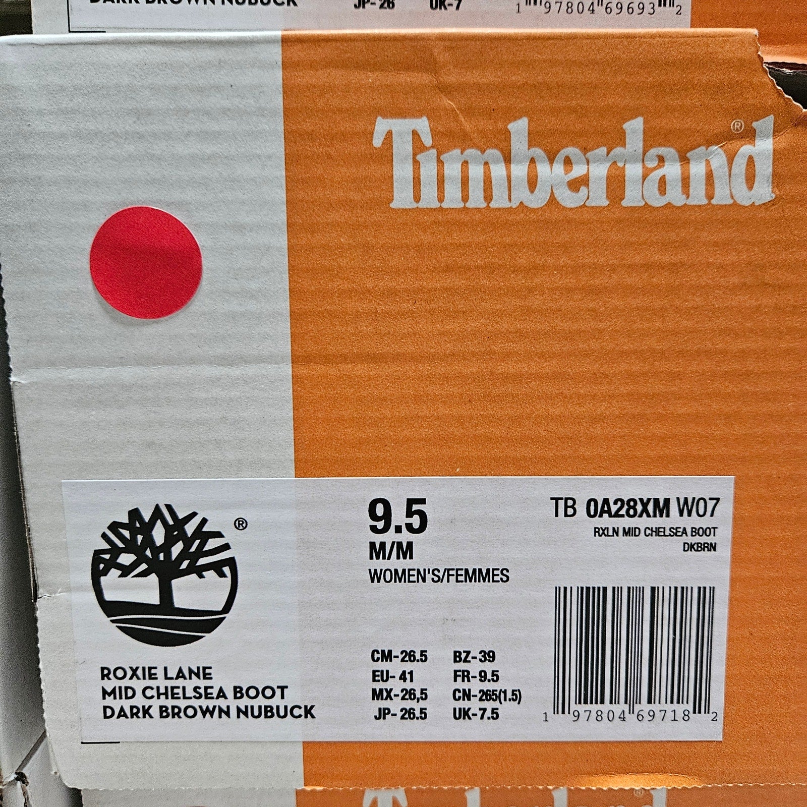 TIMBERLAND WOMEN'S 9.5 ROXIE LANE MID CHELSEA BOOT DK BROWN NUBUCK NIB