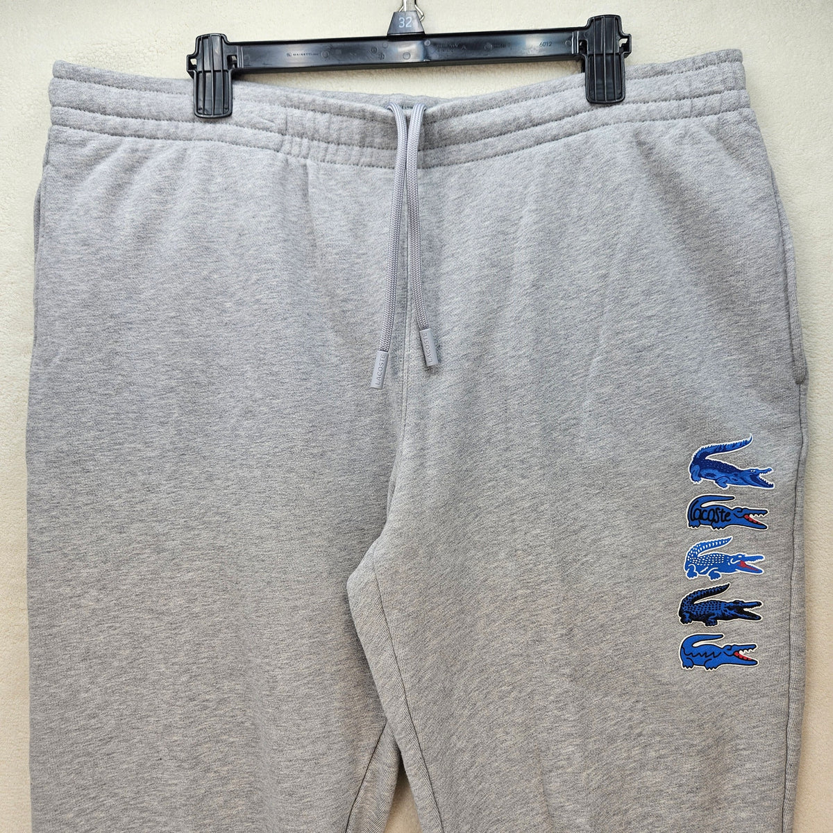 LACOSTE MEN'S XXL TAPER FIT DURABLE ELEGANCE SWEATPANTS JOGGER HEATHER GREY