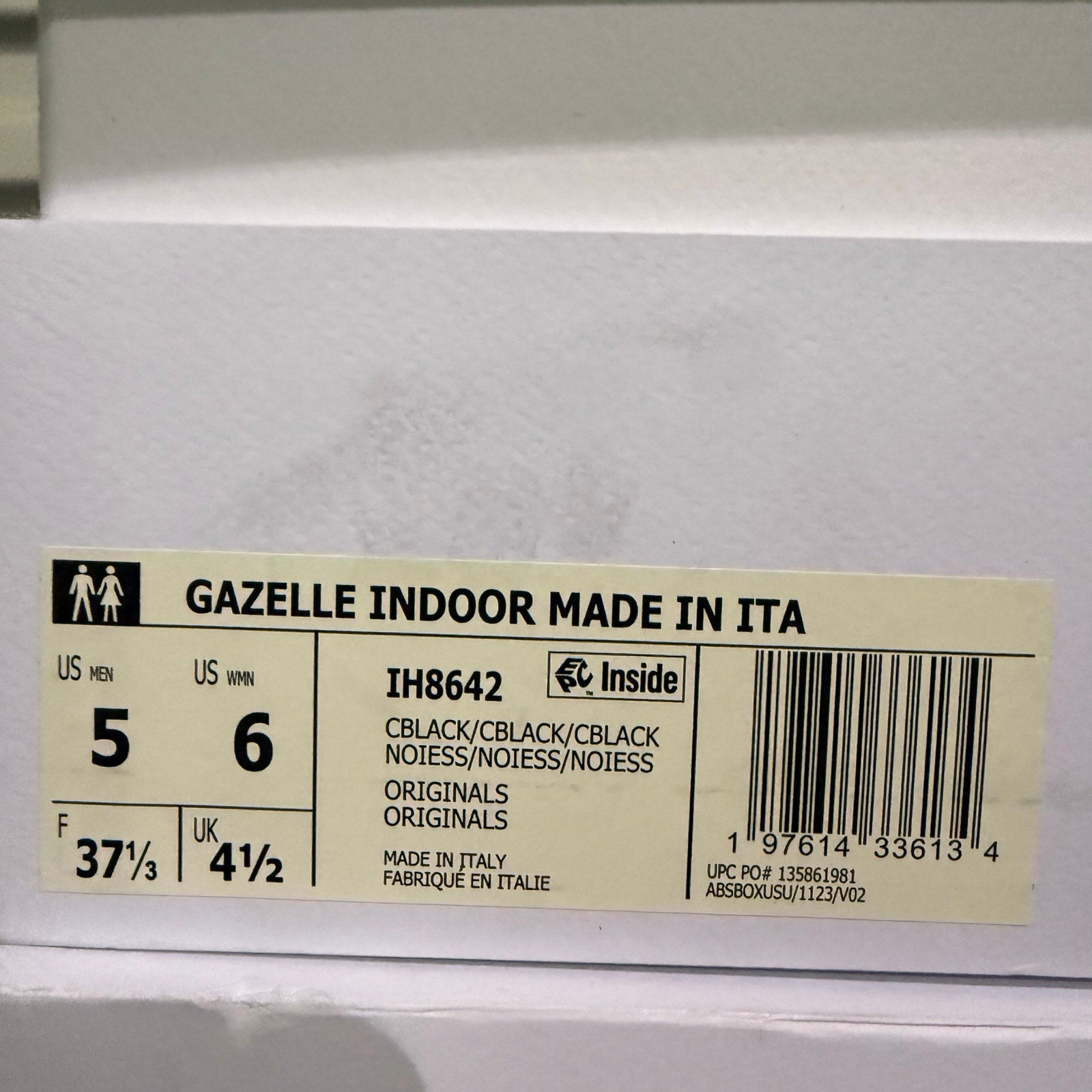 ADIDAS MADE IN ITALY MEN'S 5 PREMIUM GAZELLE INDOOR BLACK LEATHER IH8642