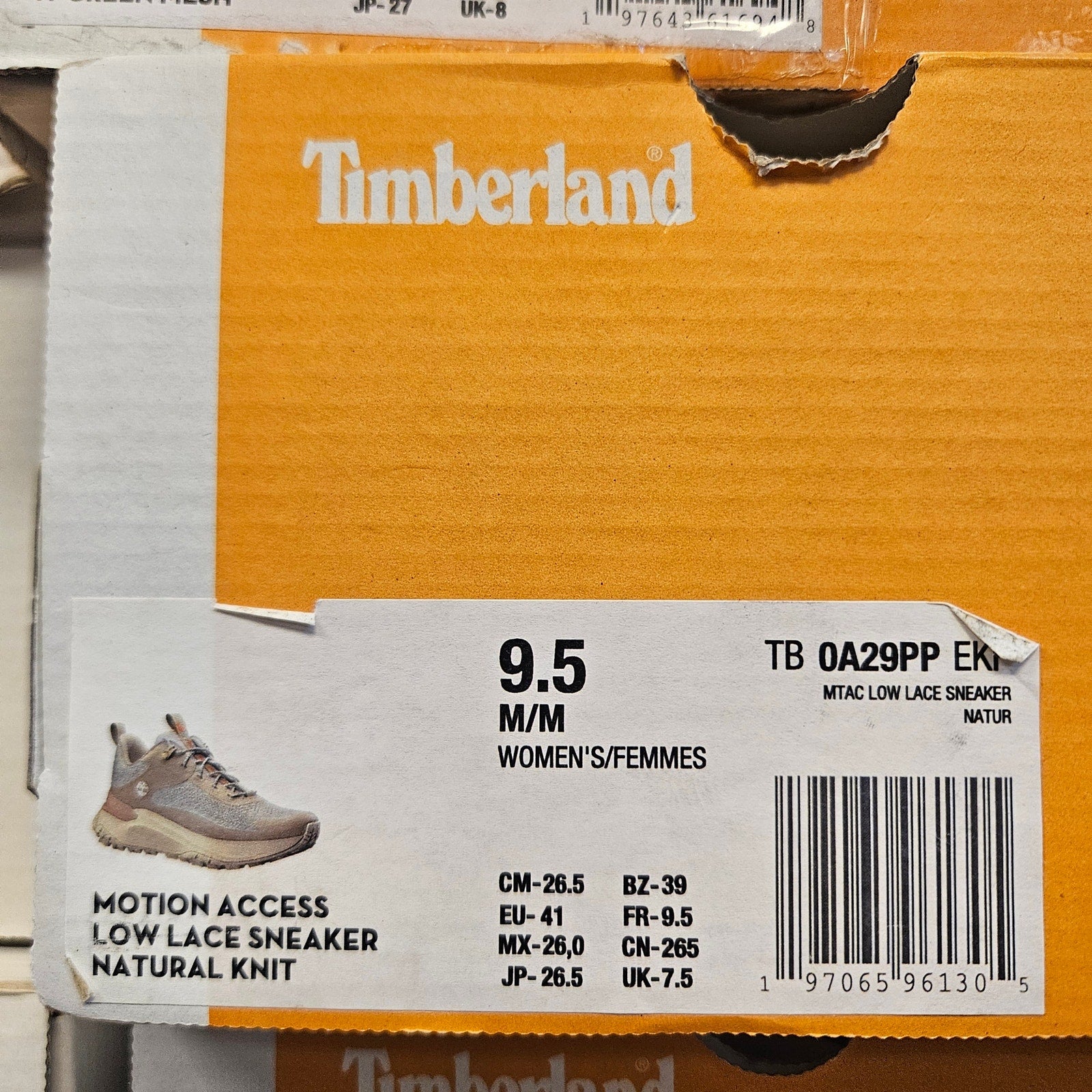 TIMBERLAND WOMEN'S 9.5 MOTION ACCESS LOW LACE UP NATURAL KNIT NIB SNEAKERS