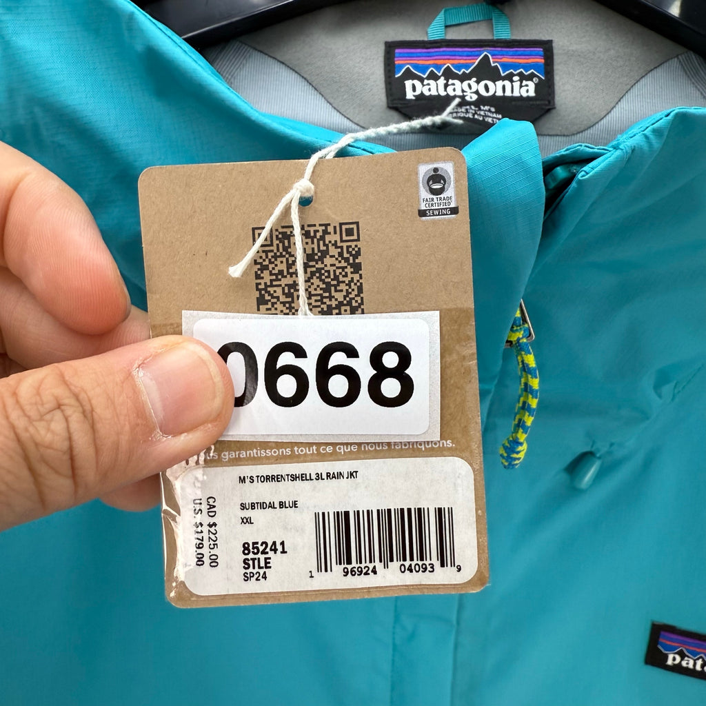 PATAGONIA MEN'S XXLARGE TORRENTSHELL 3L RAIN JACKET 85241 STLE