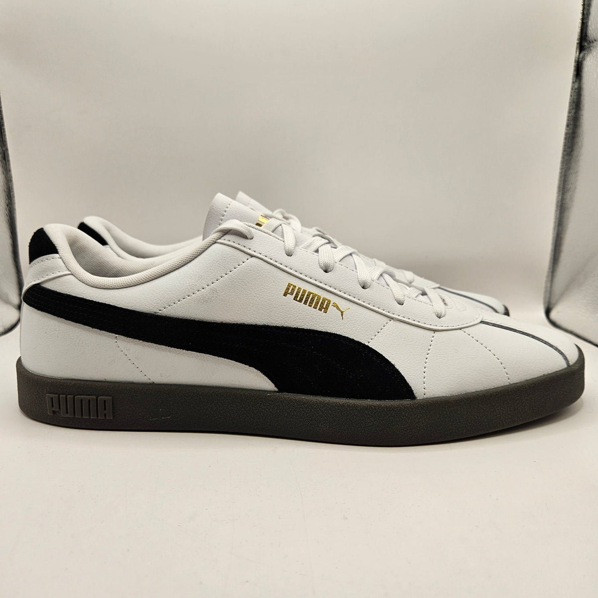 PUMA MEN'S 14 CLUB II SD FS WHITE BLACK GOLD LOW TOP SNEAKER 400921-01