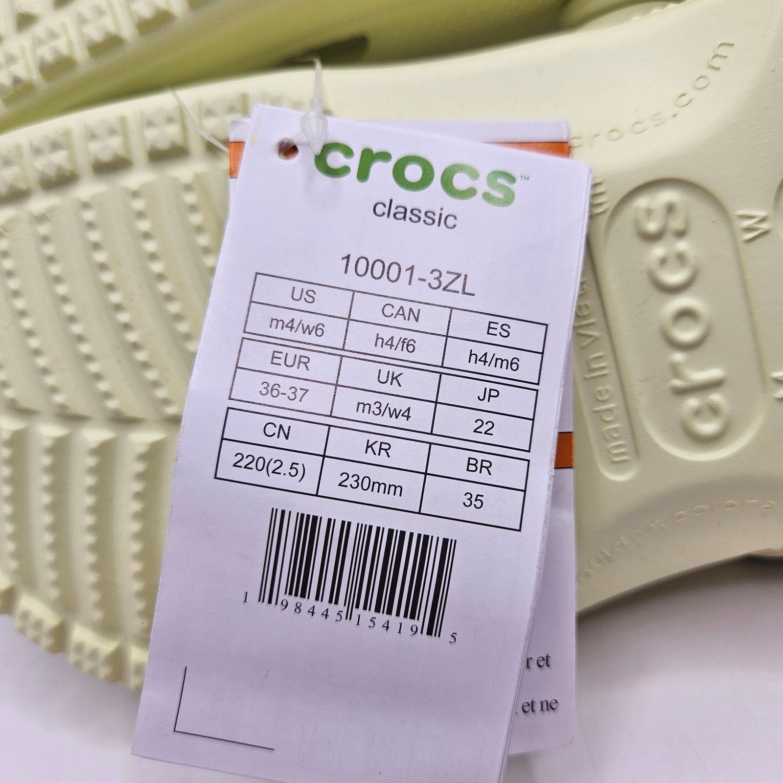 CROCS M4 W6 CLASSIC CLOG ATMOSPHERE BONE BEIGE UNISEX COMFORT SHOES NWT
