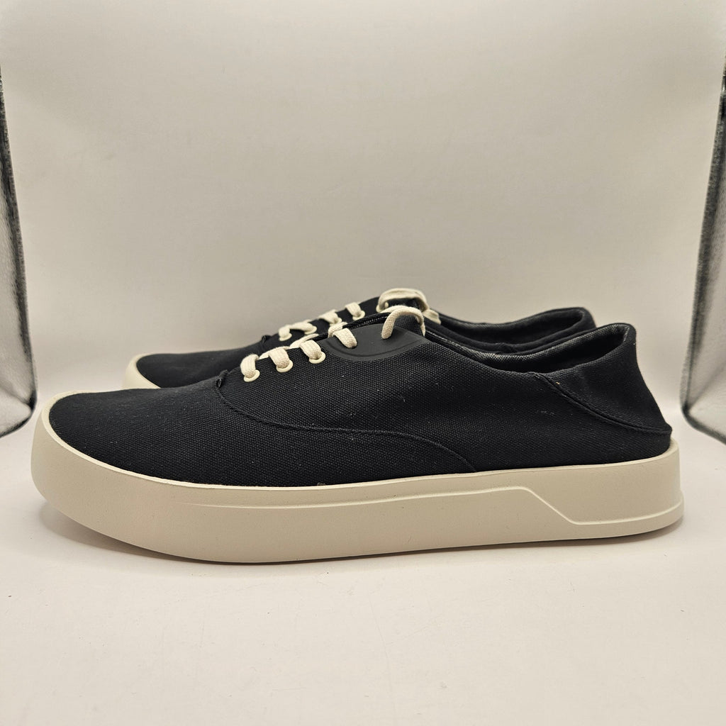 OLUKAI MEN'S 12 TRADEWIND BLACK LAVA ROCK LIGHTWEIGHT CANVAS COMFORT SHOES NWOB