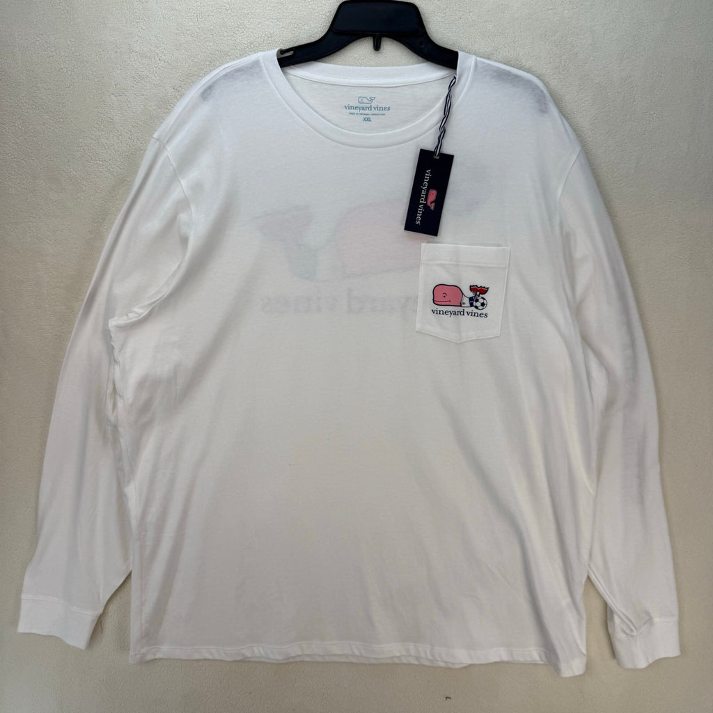 VINEYARD VINES X TEAM USA SOCCER TEAM MEN'S XXL LONG SLEEVE TEE WHITE