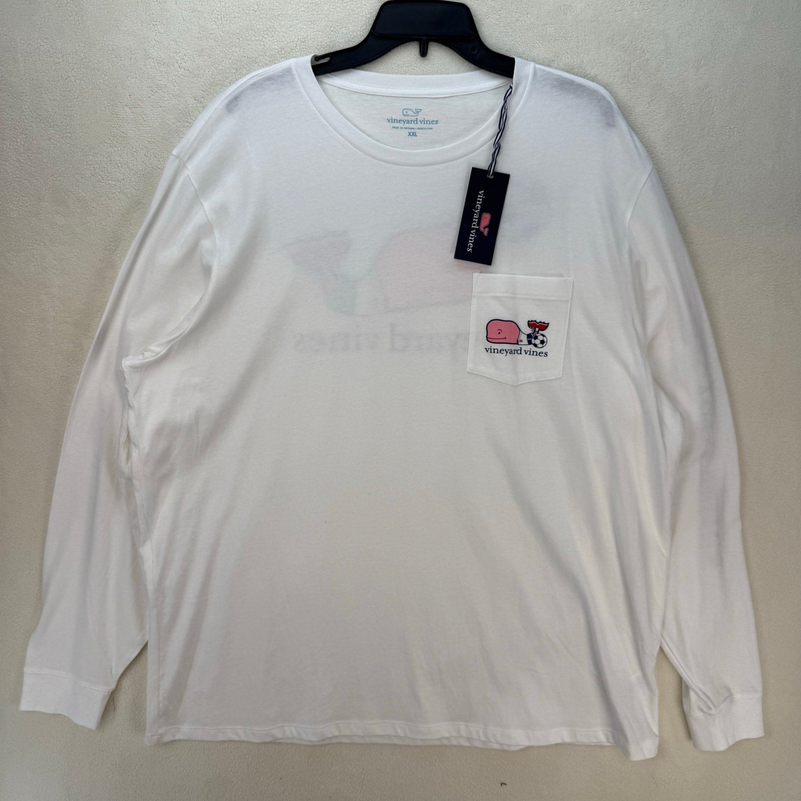 VINEYARD VINES X TEAM USA SOCCER TEAM MEN'S XXL LONG SLEEVE TEE WHITE