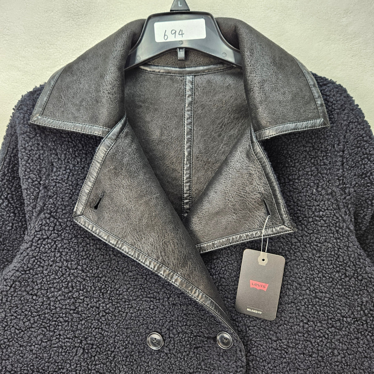 LEVI'S WOMEN'S XS NAOMI REVERSIBLE COAT CAVIAR BLACK A93530000