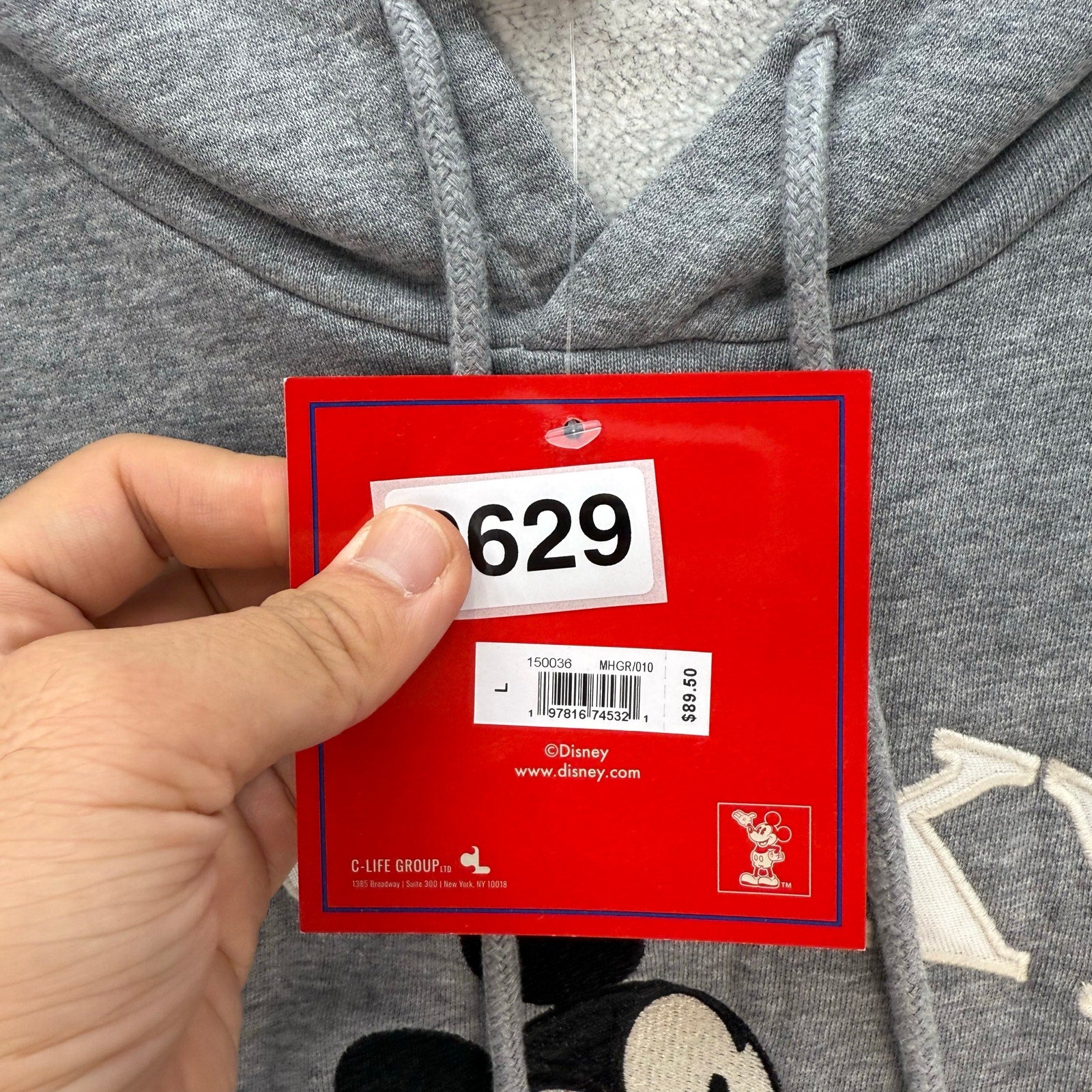 LUCKY BRAND X DISNEY MICKEY N FRIENDS L GRAY HOODIE UNISEX
