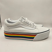 VANS M8 W9.5 OLD SKOOL STAC PRIDE RAINBOW WHITE STACKED SNEAKER SHOES NWOB