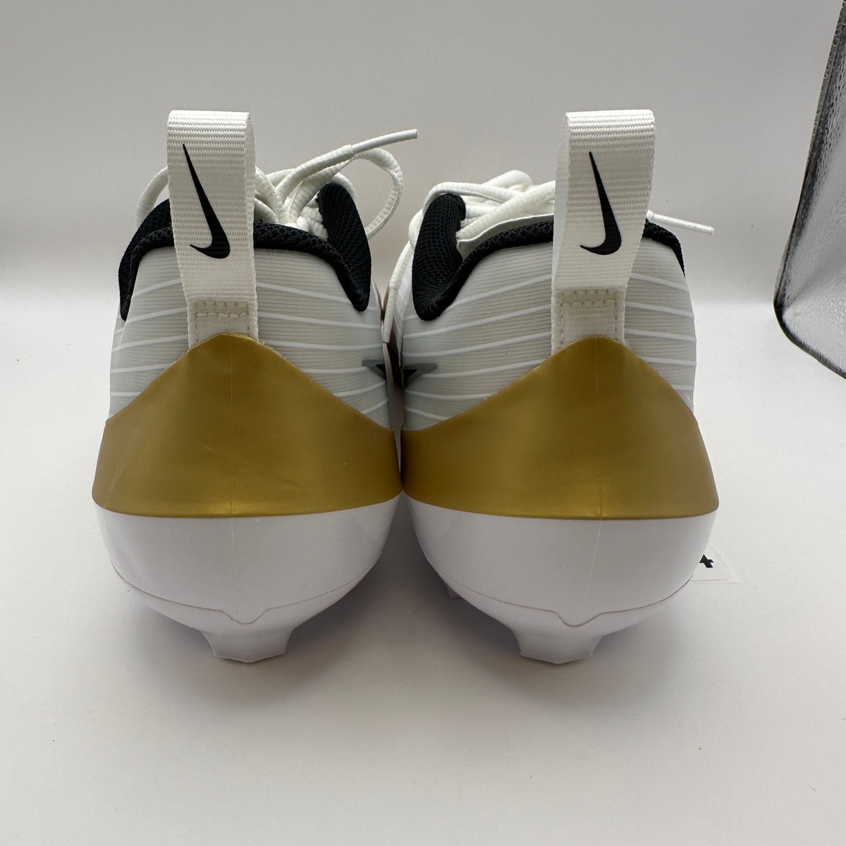 NIKE Men's 12 Vapor Speed 3 White/Gold Football Cleats FB3303-103