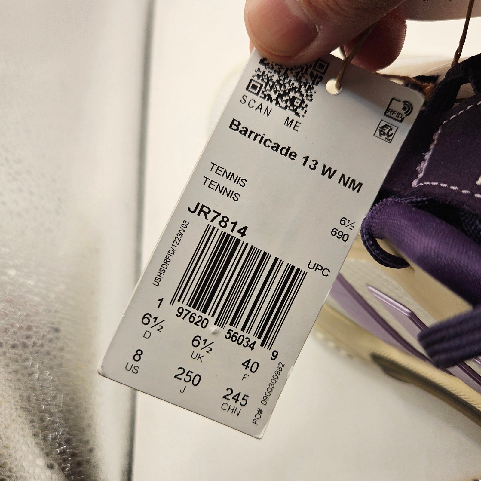 ADIDAS WOMEN'S 8 BARRICADE 13 TENNIS SHOES WHITE PLUM JR7814 NWOB
