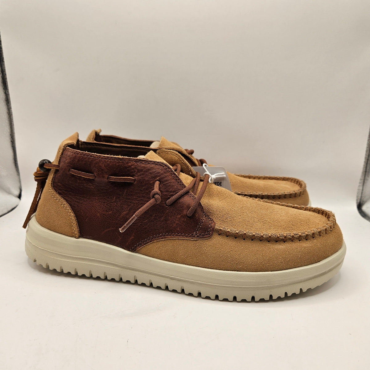 HEY DUDE MEN'S 11 JACKSON SUEDE CHESTNUT MID TOP NWOB