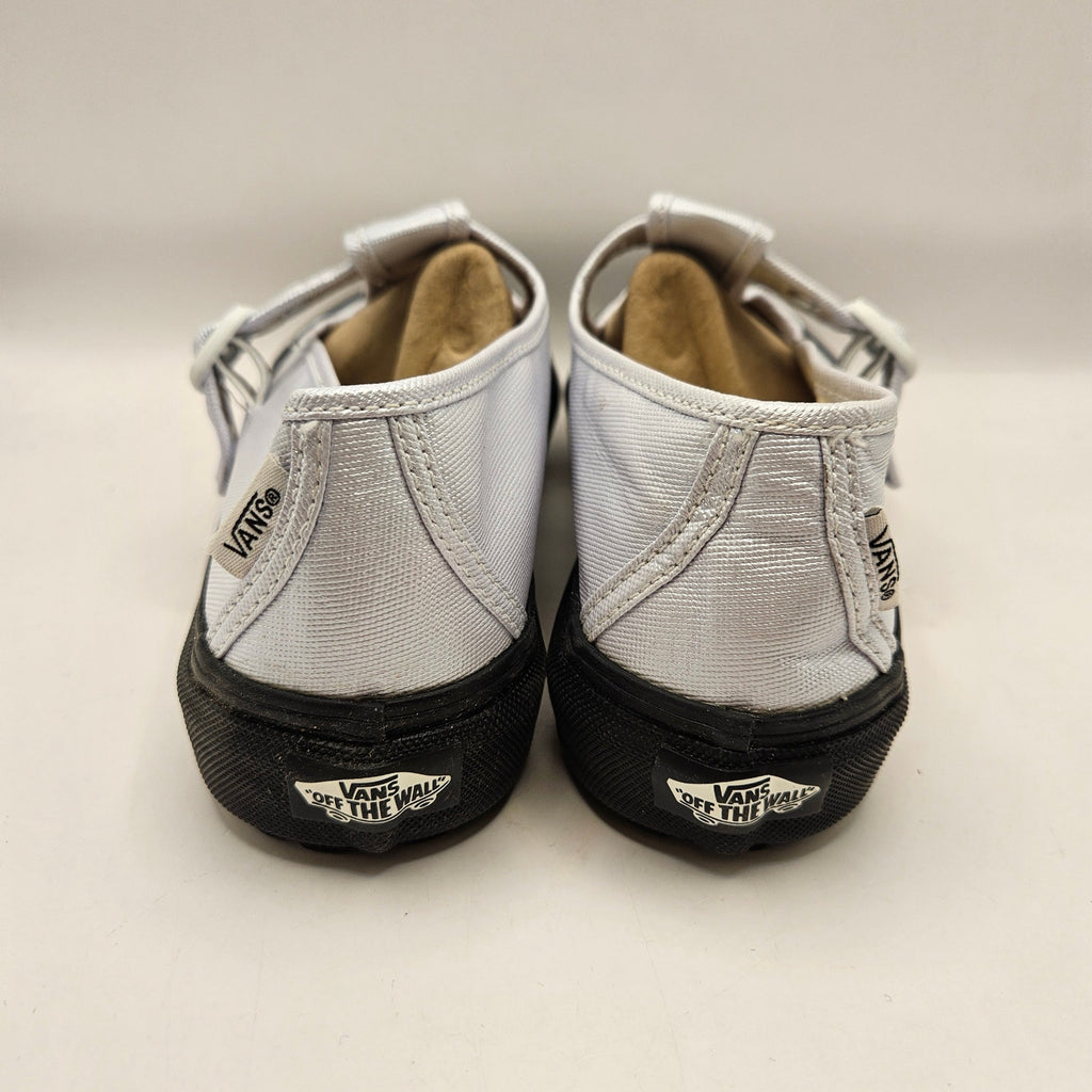 VANS WOMEN'S 7 STYLE 93 COATED CANVAS WHITE BLACK VINTAGE MARY JANE STYLE NWOB