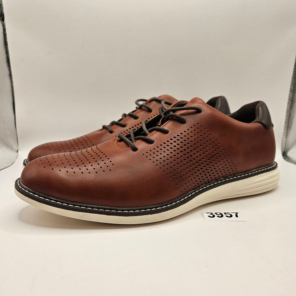 PERRY ELLIS MEN'S 12 PORTFOLIO HAMILTON BROWN OXFORD DRESS SHOES NWOB