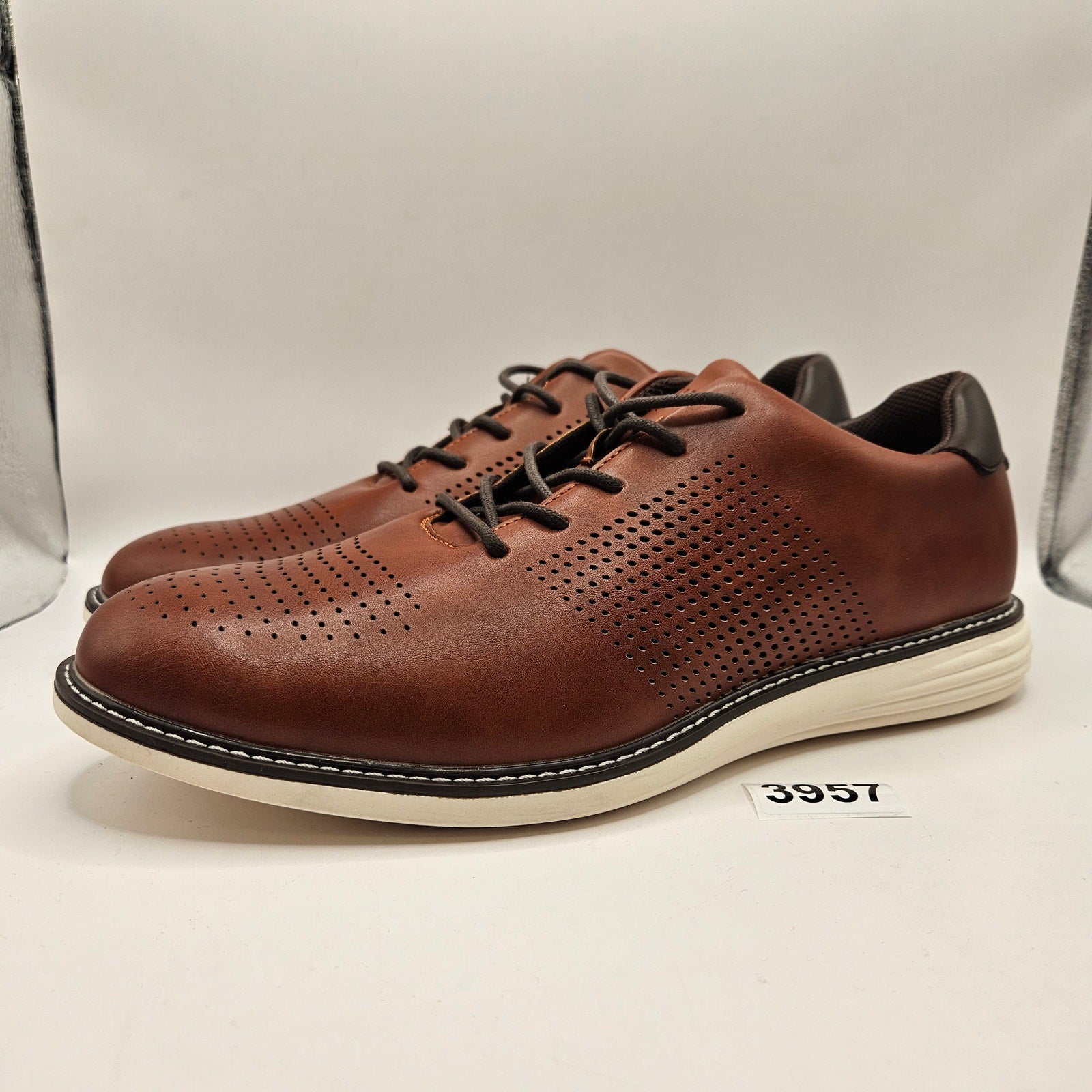 PERRY ELLIS MEN'S 12 PORTFOLIO HAMILTON BROWN OXFORD DRESS SHOES NWOB