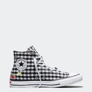 CONVERSE WOMEN'S 8 X SANRIO HELLO KITTY BLACK WHITE PLAID CTAS NIB A17697C