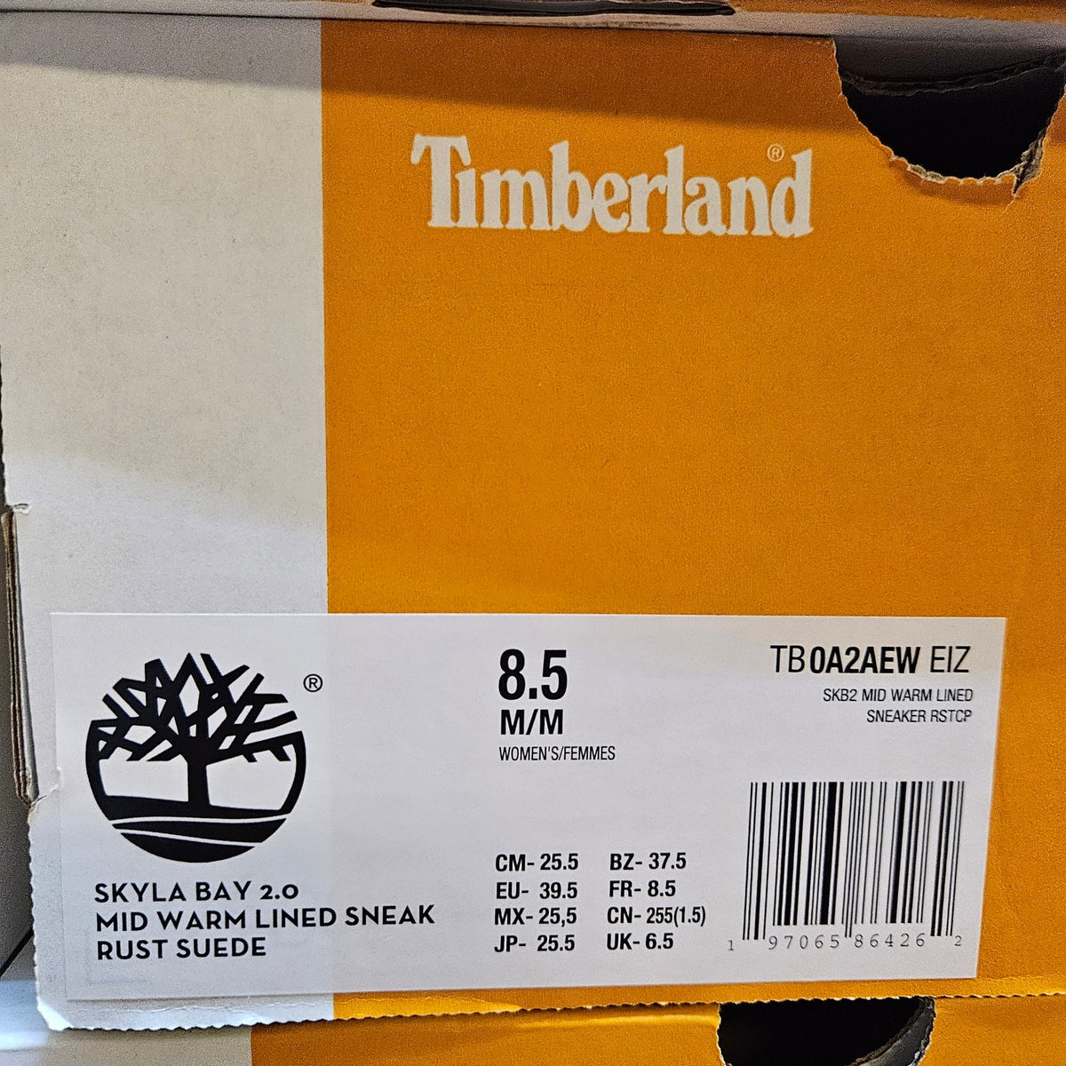 TIMBERLAND WOMEN'S 8.5 SKYLA BAY 2.0 MID WARM LINED SNEAK RUST SUEDE NIB