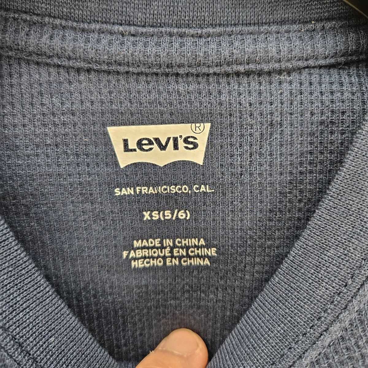 LEVI'S BOYS XS(5/6) WAFFLE LONG SLEEVE & FLANNEL SHIRT COMBO NWOT