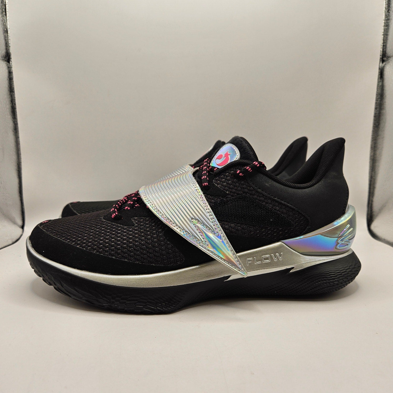 UNDER ARMOUR MEN'S 10.5 CURRY FOX 1 GAMER BLACK SILVER 6001920-001 NWOB