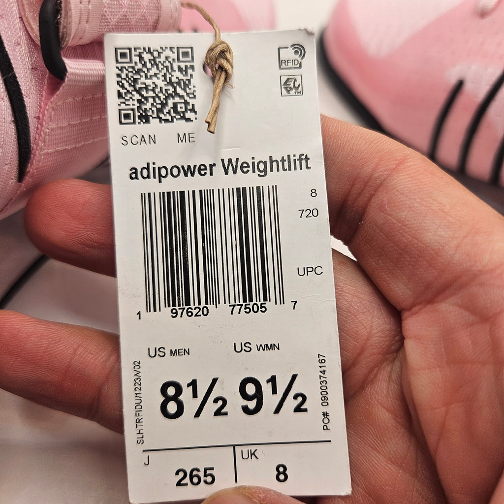 ADIDAS MEN'S 8.5 ADIPOWER 3 JP9873 WEIGHTLIFTING SHOES PINK BLACK NWOB