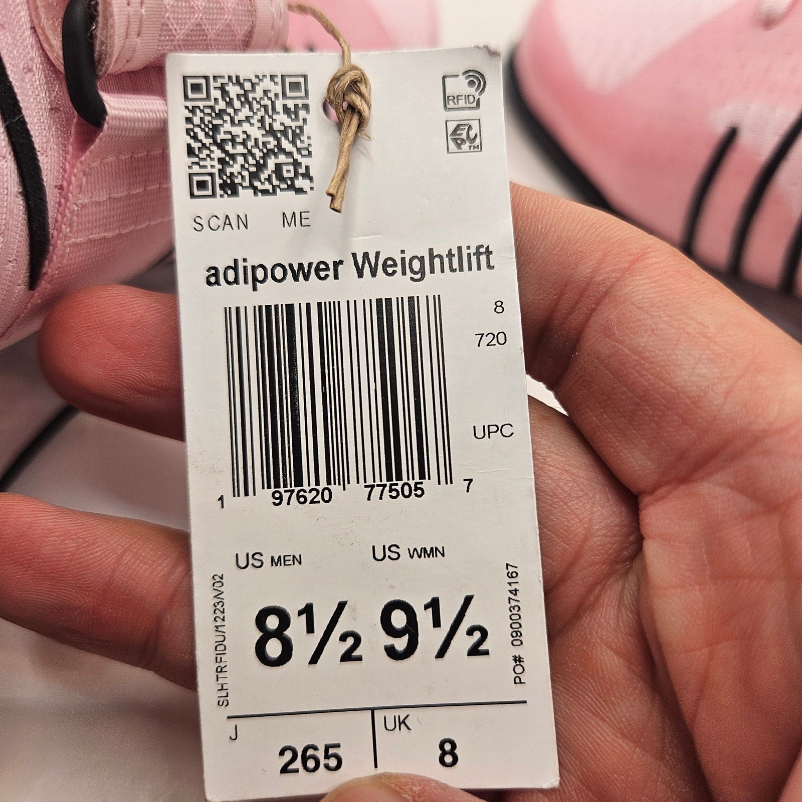ADIDAS MEN'S 8.5 ADIPOWER 3 JP9873 WEIGHTLIFTING SHOES PINK BLACK NWOB
