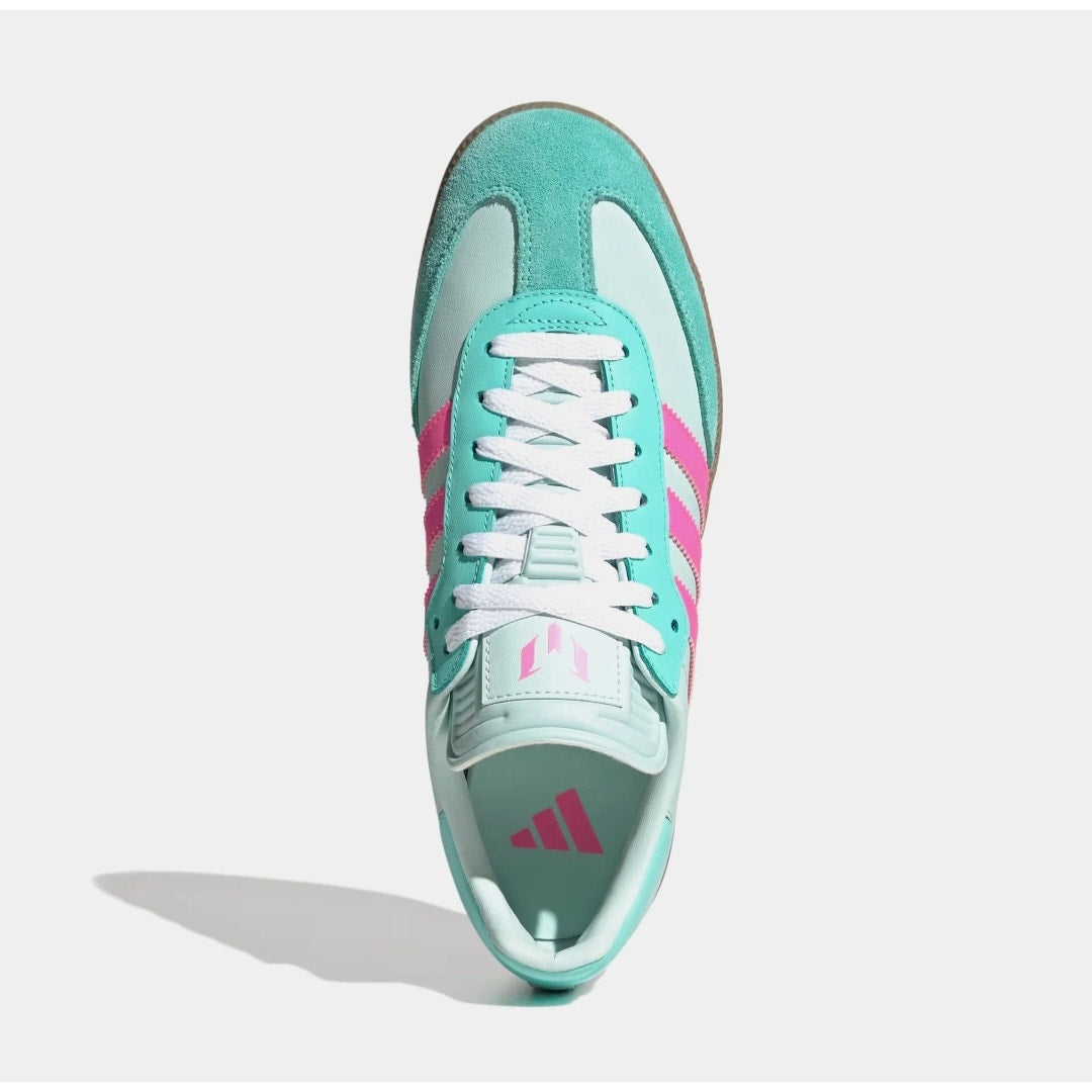 ADIDAS MEN'S 9.5 SAMBA MESSI HALO MINT LUCID PINK KI8505 SOCCER SOUTH BEACH
