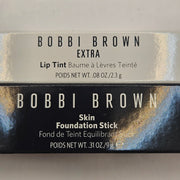 BOBBI BROWN LIP TINT BARE CLARET 04 + SKIN FOUNTATION STICK W026 WARM IVORY NIB