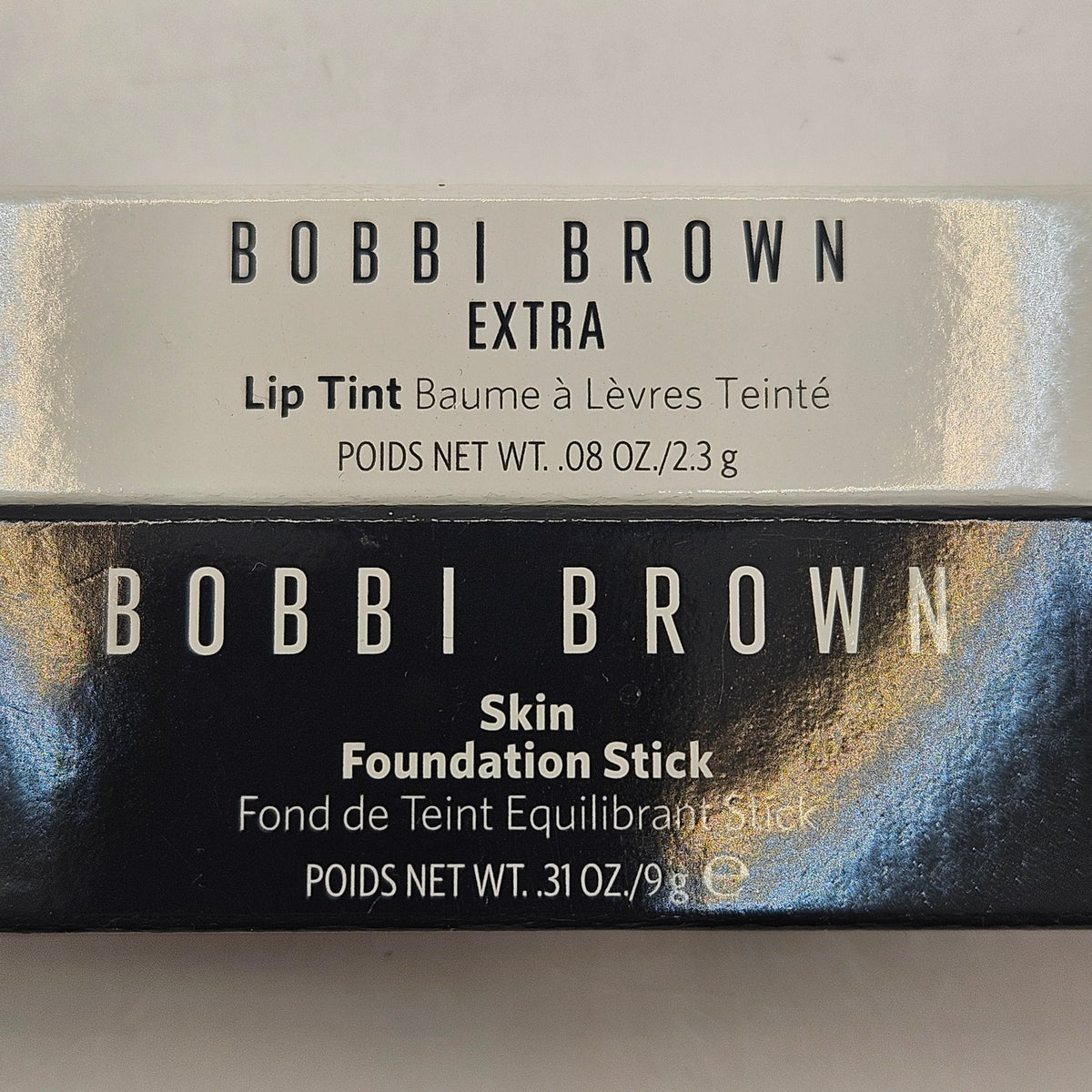 BOBBI BROWN LIP TINT BARE CLARET 04 + SKIN FOUNTATION STICK W026 WARM IVORY NIB