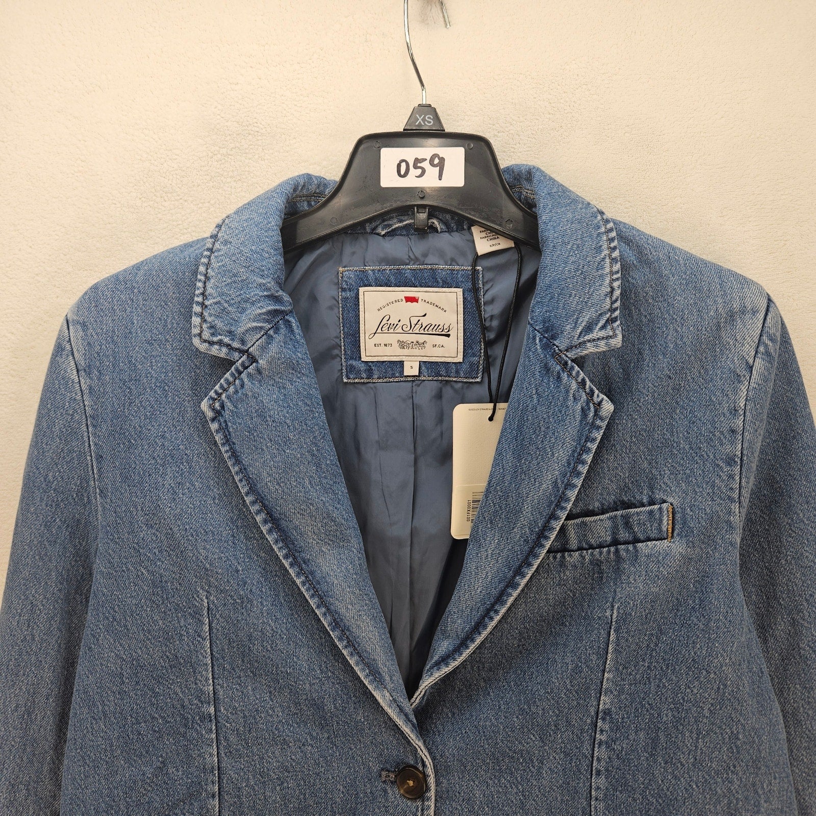 LEVI'S WOMEN'S SMALL STELLA RELAXED BLAZER MEDIUM WASH 001FX0001 NWT