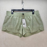 ADIDAS WOMEN'S LARGE PACER WOVEN DEBOSS TRAINING/RUNNING SHORTS LIME HK7544 NWT