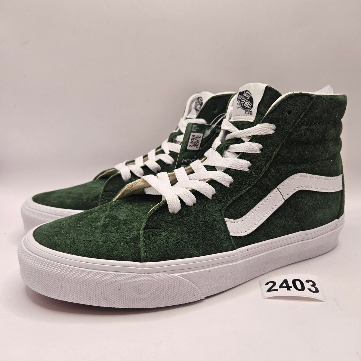 VANS WOMEN'S 8 SK8 HI PIG SUEDE DOUGLAS FIR GREEN RARE NWOB